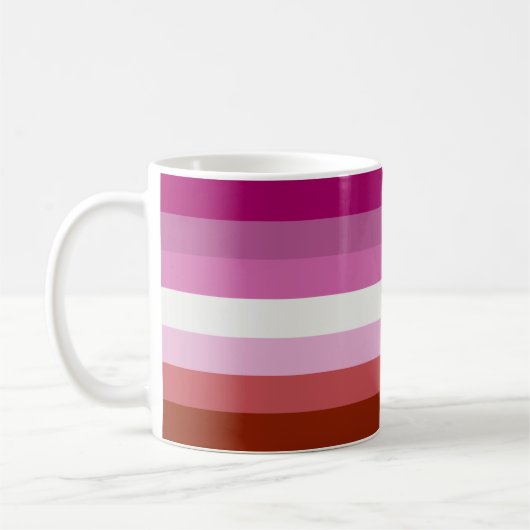 Pink Lesbian Pride Flag Koffiemok (Links)