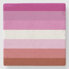 Pink Lesbian Pride Flag Stenen Onderzetter