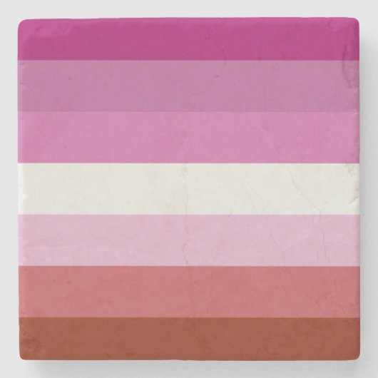 Pink Lesbian Pride Flag Stenen Onderzetter (Voorkant)
