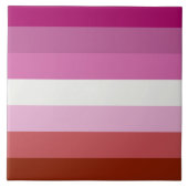 Pink Lesbian Pride Flag Tegeltje (Voorkant)