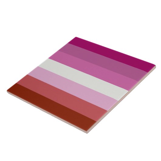 Pink Lesbian Pride Flag Tegeltje (Zijkant)