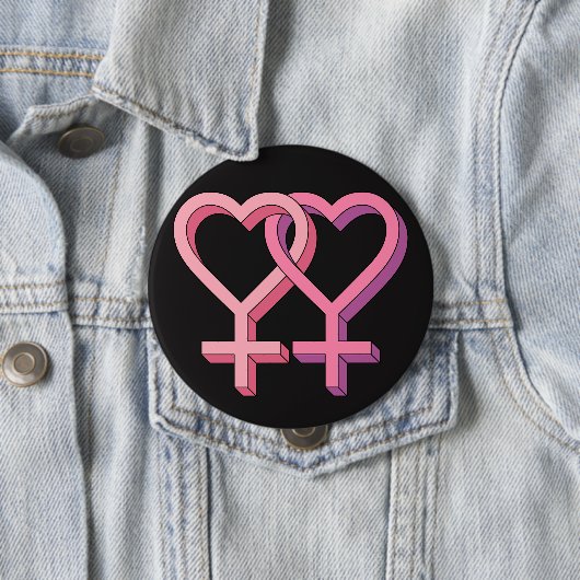 PInk Lesbian Symbol LGBT Equality Button (In situ)