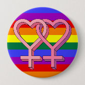 PInk Lesbian Symbol LGBT Equality Button (Voorkant)