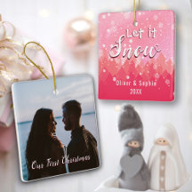 Pink Let It Snow Eerste Kerstfoto