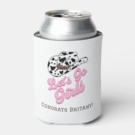 Pink Let's Go Meisjes Bachelorette Vrijgezellenfee Blikjeskoeler (Blikje Voorkant)
