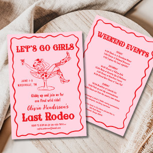 Pink Let's Go Meisjes Nashville Bachelorette Party Kaart