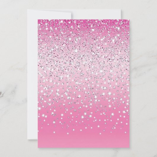 Pink Let's Go Party Uitnodiging voor Verjaardag (Achterkant)