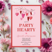 Pink Let's Party Hearty Valentijn Balloon Verjaard Kaart