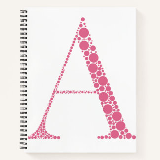 Pink Letter A Journal – Minimal Aesthetic Notebook Notitieboek