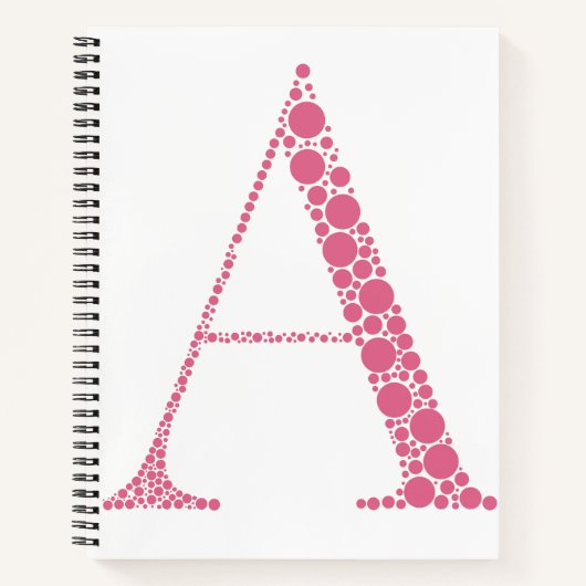 Pink Letter A Journal – Minimal Aesthetic Notebook Notitieboek (Voorkant)