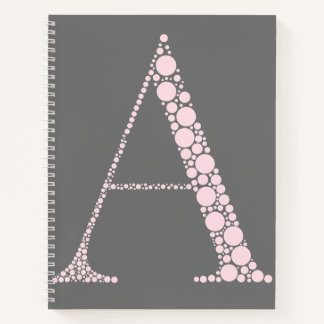 Pink Letter A Journal – Minimal Aesthetic Notebook Notitieboek