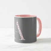 Pink Letter A Mug – Light Pink Minimal Monogram  Mok (Voorkant rechts)