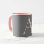 Pink Letter A Mug – Light Pink Minimal Monogram  Mok (Voorkant links)