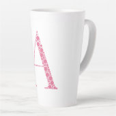 Pink Letter A Mug – Minimal Circle Monogram Design Latte Mok (Rechterhoek)