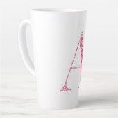 Pink Letter A Mug – Minimal Circle Monogram Design Latte Mok (Linkerhoek)