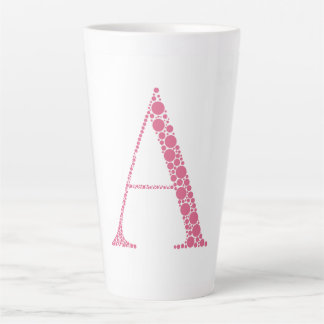 Pink Letter A Mug – Minimal Circle Monogram Design Latte Mok
