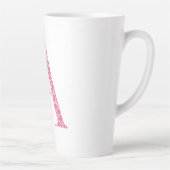 Pink Letter A Mug – Minimal Circle Monogram Design Latte Mok (Rechts)