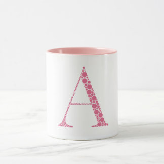 Pink Letter A Mug – Minimal Circle Monogram Design Mok