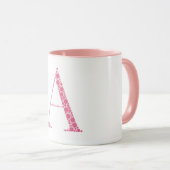 Pink Letter A Mug – Minimal Circle Monogram Design Mok (Voorkant rechts)