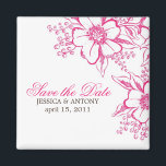 Pink Letterpress Style Wedding Magneet<br><div class="desc">De Elegant Wedding bewaart de aankondigingen van de Datum.</div>