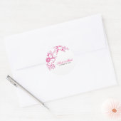 Pink Letterpress Style Wedding Ronde Sticker (Envelop)