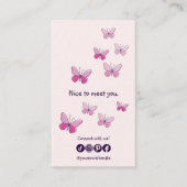 Pink Leuk om je te ontmoeten QR Code Social Butter Visitekaartje (Voorkant)