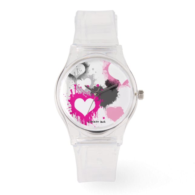 PINK LIBERTY DOG WATCH - JEWELRY HORLOGE (Voorkant)