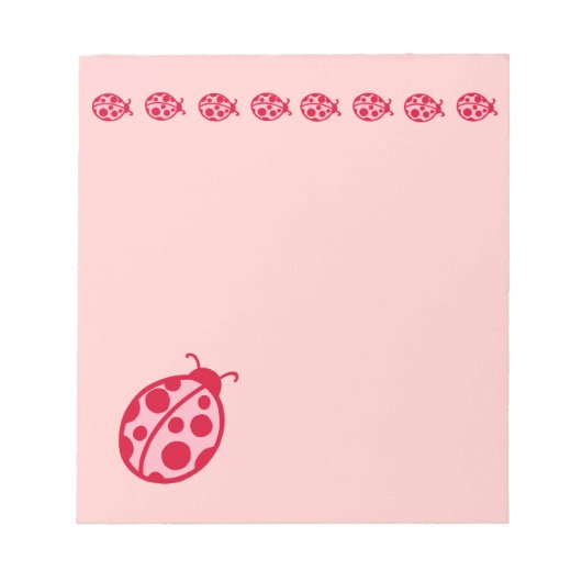 Pink Lieveheersbeestjes Notitieblok (Voorkant)