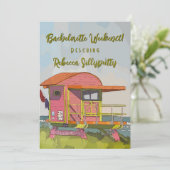 Pink Lifeguard Vibes Bachelorette Weekend Kaart (Staand voorkant)