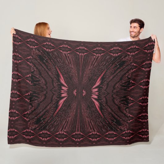 Pink Light Butterfly Fleece Deken (In situ)