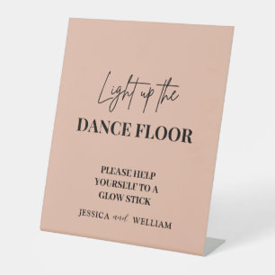 Pink Light Up the Dance Floor Glow Sticks Teken Reclamebord Met Voetstuk