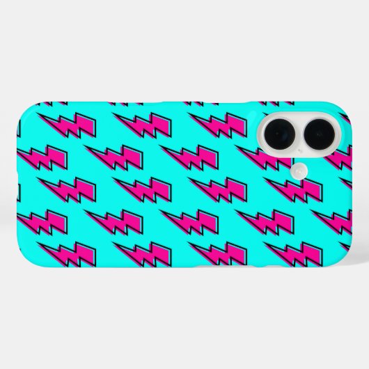 Pink Lighting Volt Mobile Phone Case 80s Design (Achterkant (horizontaal))