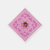 PINK LILA GEOMETRISCHE LACE GEM STONE MONOGRAM SERVET (Hoek)