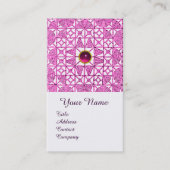 PINK LILA GEOMETRISCHE LACE GEMSTONE MONOGRAM VISITEKAARTJE (Voorkant)