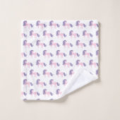 PINK LILA UNICORN WHITE BATHROOM TOWEL SET BAD HANDDOEK (Wasdoekje)