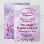 Pink Lilacs Wedding Invitation Kaart (Voorkant / Achterkant)