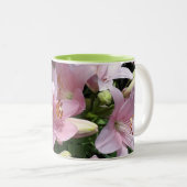 Pink Lilies Tweekleurige Koffiemok (Voorkant rechts)