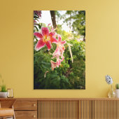 Pink Lillies Canvas Afdruk (Insitu (Woonkamer))