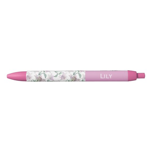 Pink Lillies Custom Name Pen (Voorkant)