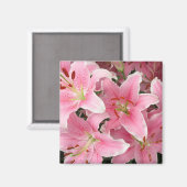 Pink Lillies Magnet (Voorkant / Achterkant)