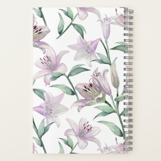 Pink Lillies Personalized Journal Notebook Notitieboek (Achterkant)