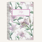 Pink Lillies Personalized Journal Notebook Notitieboek (Voorkant)