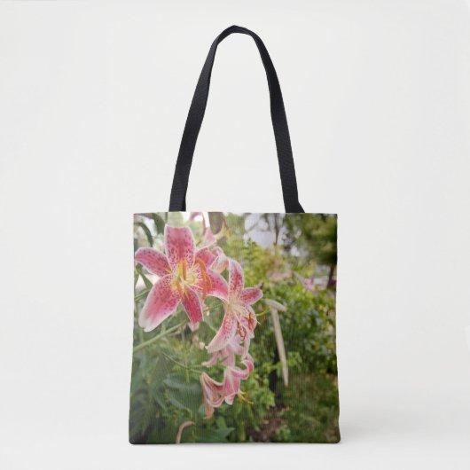 Pink Lillies Tote Bag (Voorkant)