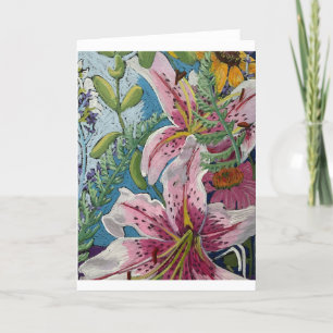 Pink Lilly-briefkaarten Bedankkaart