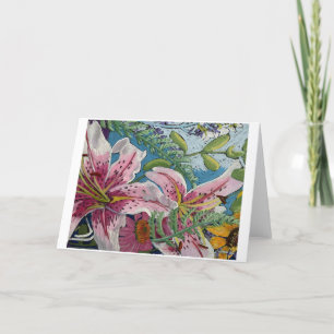 Pink Lilly-briefkaarten Bedankkaart