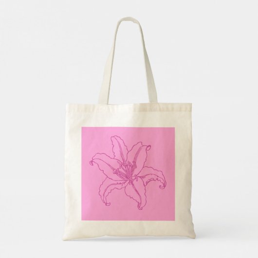 Pink Lilly Tote Bag (Achterkant)