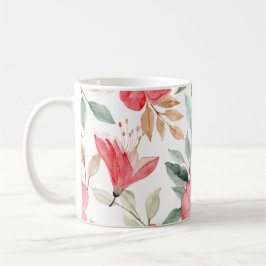 Pink Lilly Waterverf Floral Pattern Koffiemok