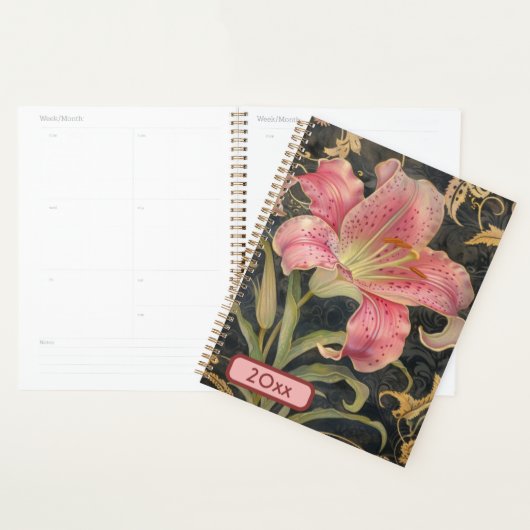 Pink Lily 20XX Classic Spiral Planner Digitale Kun (Display)