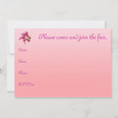 Pink Lily Baby shower Floral Kaart (Achterkant)