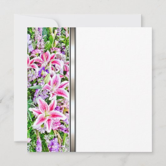 Pink Lily Begrafenis Aankondigingen (Achterkant)